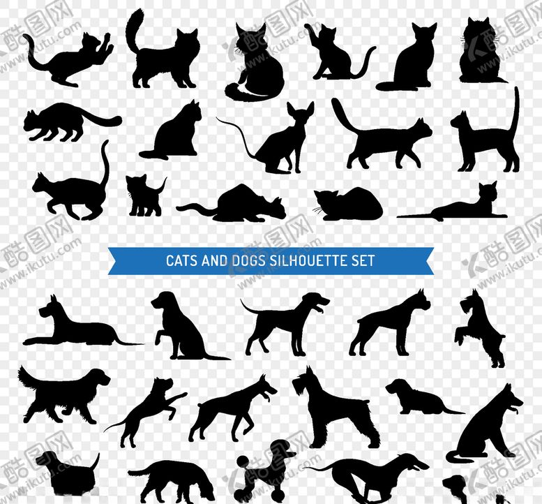 编号：90231009200728559589【酷图网】源文件下载-猫狗剪影