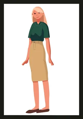 手绘卡通女孩动画