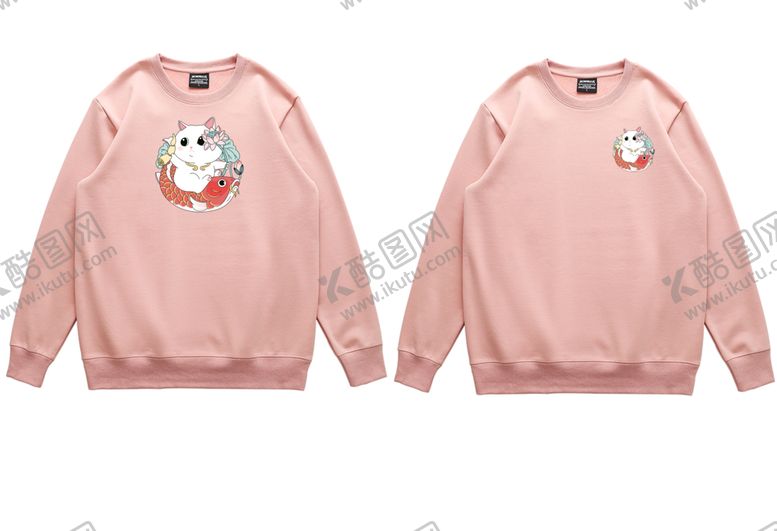 编号：61514206160602461133【酷图网】源文件下载-T恤印花服装印花猫鱼