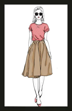 手绘时装模特卡通女孩尚女孩摩登女郎