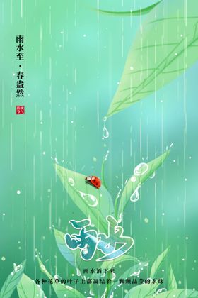 雨水节气传统活动宣传海报素材