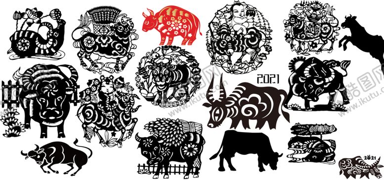 编号：68405305141923359214【酷图网】源文件下载-牛年剪纸