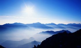 企业文化背景蓝色山川背景