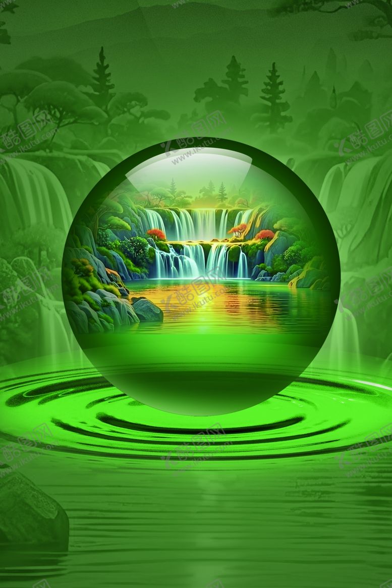编号：22581504271107488563【酷图网】源文件下载-奇幻水晶球中的山水景观