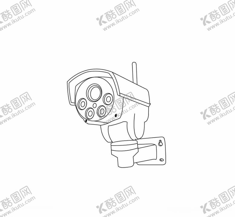 编号：97292607060522463414【酷图网】源文件下载-摄像头线稿图矢量图