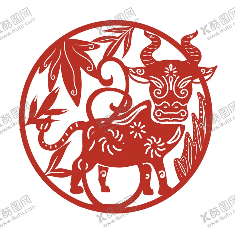 编号：86759704061205136325【酷图网】源文件下载-牛年剪纸