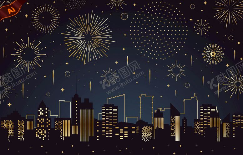 编号：56091809190519175723【酷图网】源文件下载-新年城市剪影
