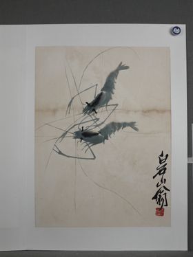 齐白石国画古树山水画