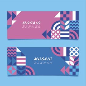 马赛克风格横幅设计