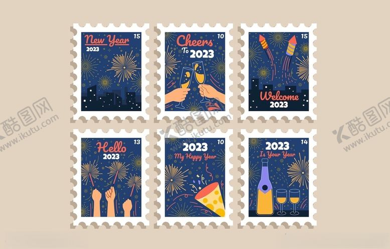 编号：34093411191951422867【酷图网】源文件下载-科幻风格邮票图案展示