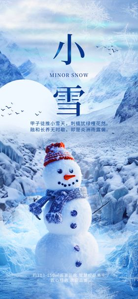 小雪海报大冬季地产节气