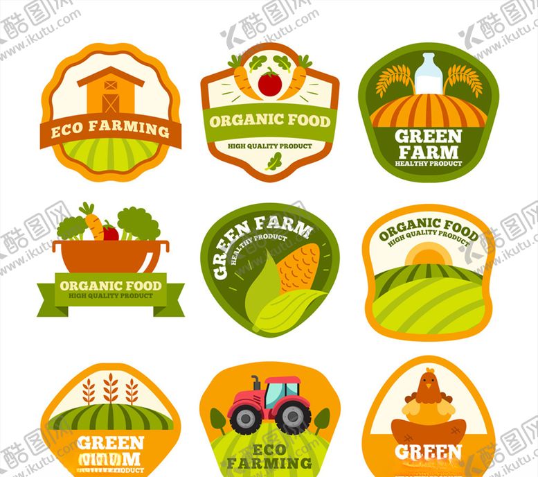 编号：98963309250026204848【酷图网】源文件下载-彩色有机食物标签