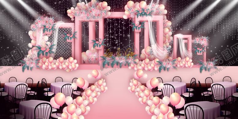 编号：59139204202347103718【酷图网】源文件下载-婚礼舞台效果图
