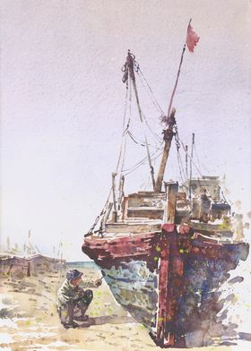董克诚水彩画高清风景手绘