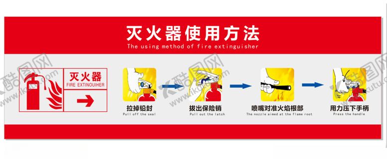 编号：96273802160009422548【酷图网】源文件下载-灭火器使用方法