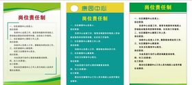岗位职责制度牌展示蓝绿色