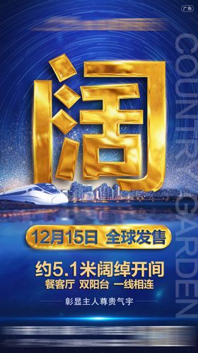 房地产蓝金海报