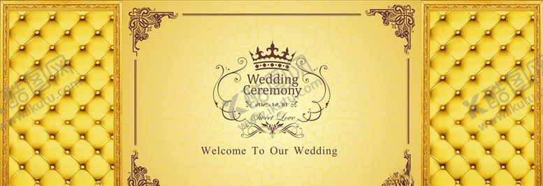 编号：10366809191751185329【酷图网】源文件下载-金色软包婚礼舞台