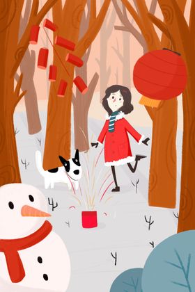 新年插画恭贺春牛牛气冲天春海报