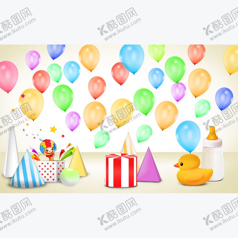 编号：91680309291034481389【酷图网】源文件下载-彩色气球背景墙