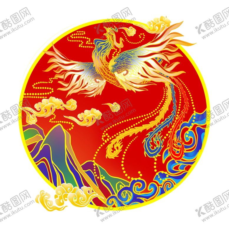 编号：32154002100742295727【酷图网】源文件下载-国潮烫金凤凰