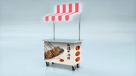 摆地摊卡通简约插画元素