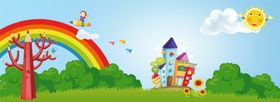卡通儿童开学海报banner