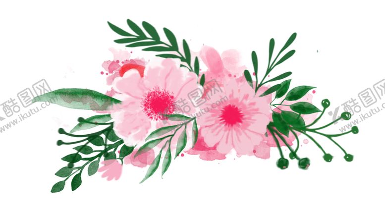 编号：60704302112026595771【酷图网】源文件下载-水彩花丛花团花朵