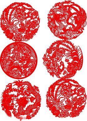 传统中式红色印章图案