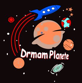 卡通星球空火箭字母