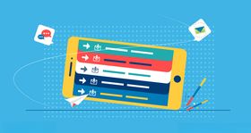 扁平矢量智能手机信息图插画