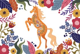 动物插画植印花服饰印花小学墙报设计