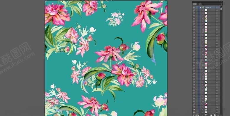 编号：52834310071044489258【酷图网】源文件下载-唯美热带雨林风格红花绿叶碎花