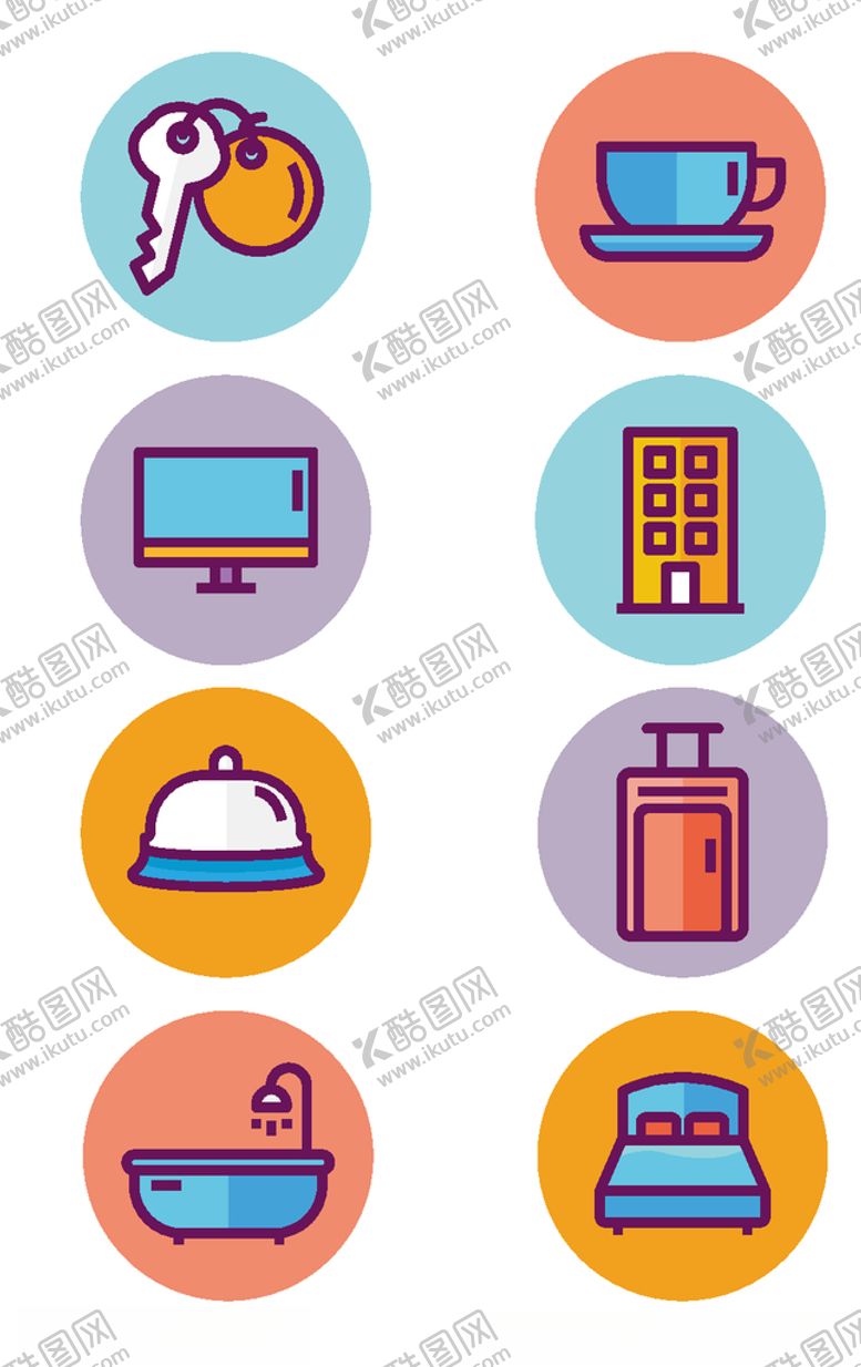 编号：34328909200033371120【酷图网】源文件下载-旅行酒店生活图标