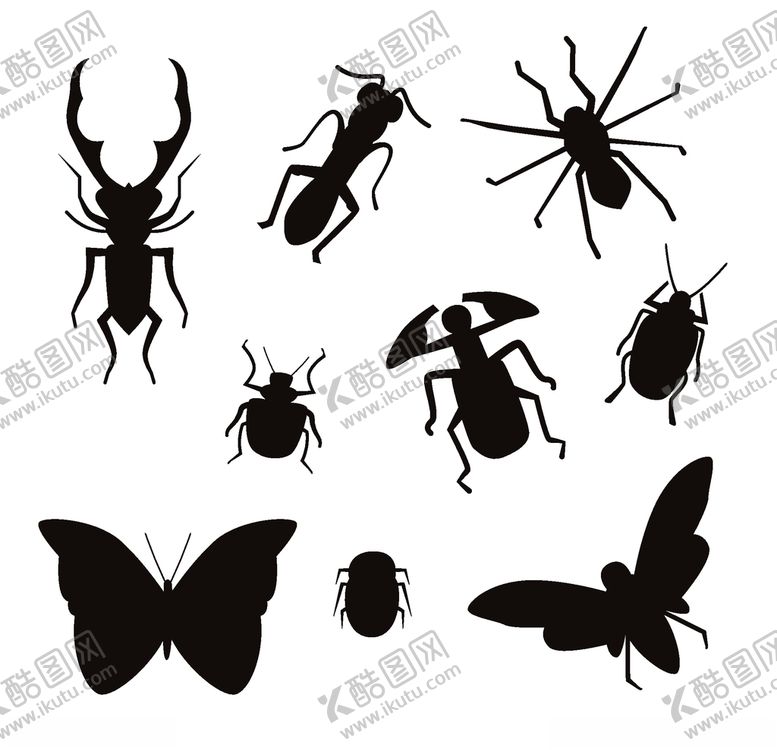 编号：93446305130038165051【酷图网】源文件下载-昆虫剪影