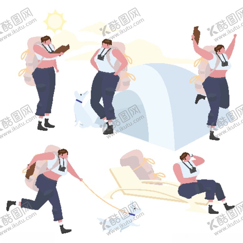 编号：21289306241950545646【酷图网】源文件下载-扁平人物插画