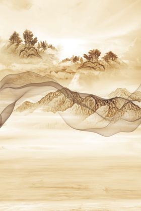 水墨山水玄关装饰画
