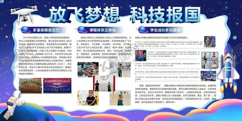 编号：74960210270445477160【酷图网】源文件下载-放飞梦想科技报国宣传板