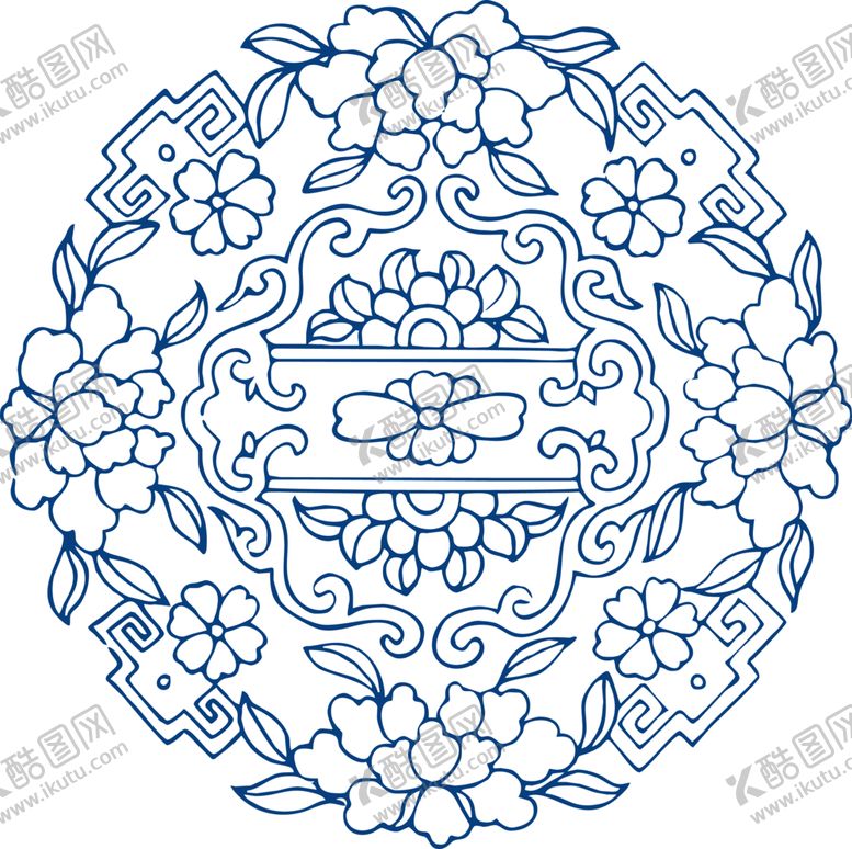 编号：40074602160937117230【酷图网】源文件下载-中国风古典青花瓷图案