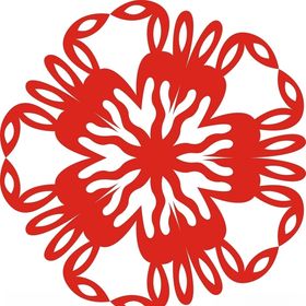 六角剪花窗花纸图案背景元素