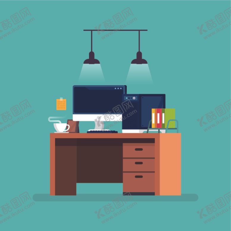 编号：98303210301015282064【酷图网】源文件下载-办公桌插图