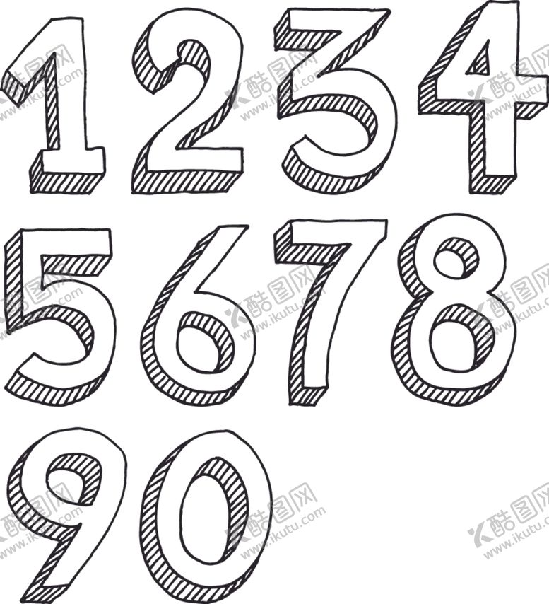 编号：12628101142308054268【酷图网】源文件下载-线描数字
