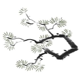 水墨中国风迎客松