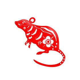 鼠年剪纸风格