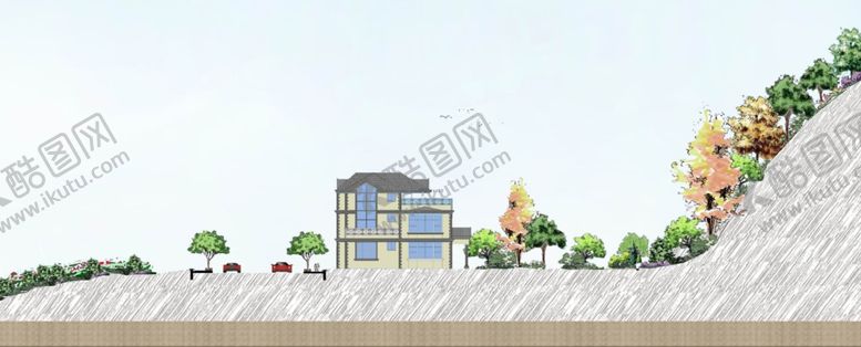 编号：76416609120052086519【酷图网】源文件下载-别墅剖立面效果图