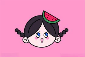 西瓜女孩头像