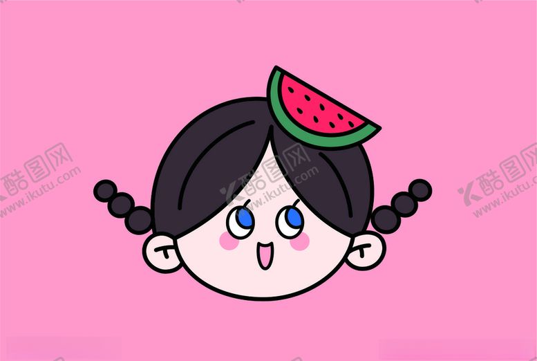 编号：58286505120630269511【酷图网】源文件下载-西瓜女孩头像