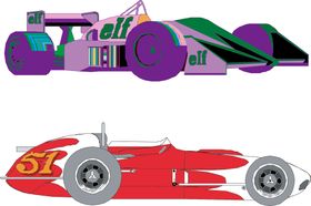 F1赛车黑白方格旗插画