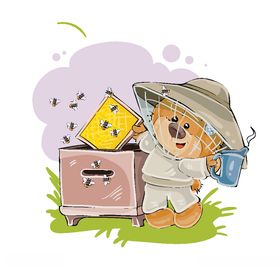 小熊婚礼舞台爱情卡通