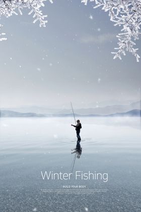 创意冬天冰雪海报
